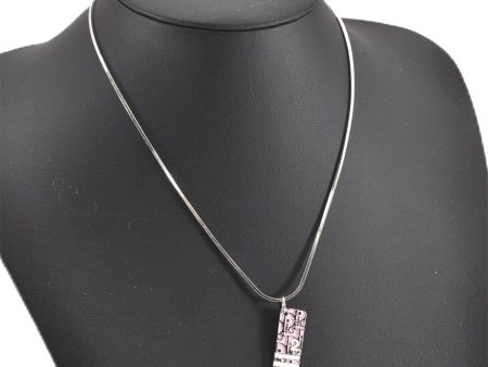 Authentic Christian Dior Silver Tone Trotter No.2 Chain Pendant Necklace 1645G Fashion