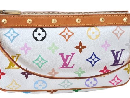 Louis Vuitton Monogram Multicolor Pochette Accessoires Pouch M92649 White J6263 Fashion