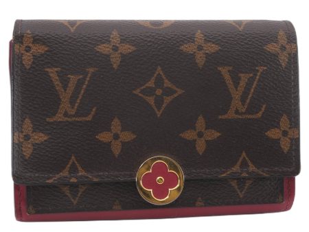 Auth Louis Vuitton Monogram Portefeuille Flor Compact Wallet M64588 Pink 0346F Online Sale