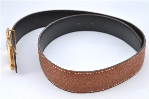 Authentic HERMES Constance Leather Belt Size 70cm 27.6  Brown Balck 5952C Online Sale