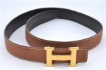 Authentic HERMES Constance Leather Belt Size 70cm 27.6  Brown Balck 5952C Online Sale