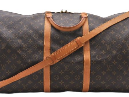 Authentic Louis Vuitton Monogram Keepall Bandouliere 60 M41412 Boston Bag 2342F Hot on Sale