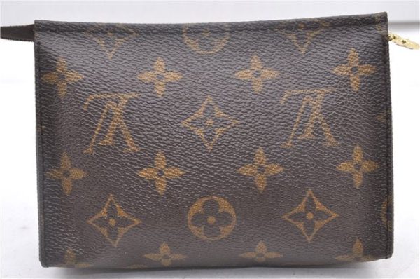 Authentic Louis Vuitton Monogram Poche Toilette 15 M47546 Cosmetics Pouch 2863F For Sale