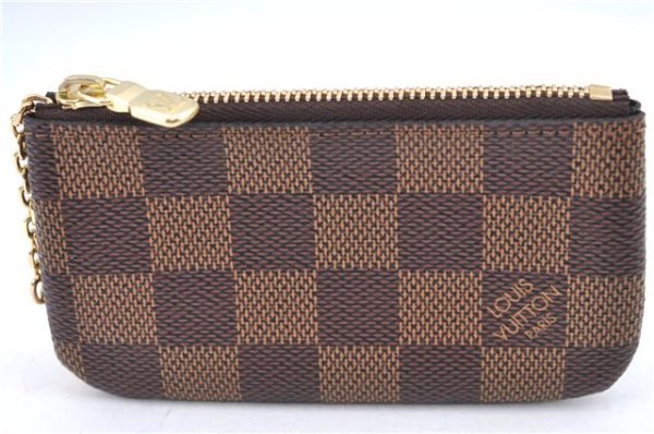 Authentic Louis Vuitton Damier Pochette Cles Coin Case Purse N62658 LV Box J2356 Fashion