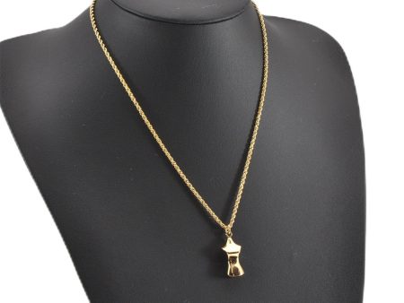 Authentic Christian Dior Gold Tone Torso Motif Chain Pendant Necklace CD 1382G Cheap