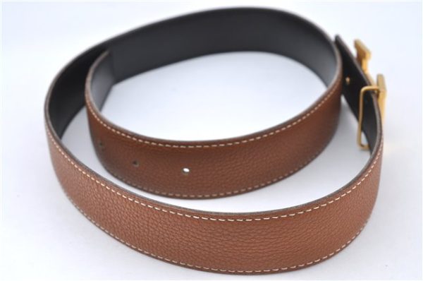 Authentic HERMES Constance Leather Belt Size 70cm 27.6  Brown Balck 5952C Online Sale