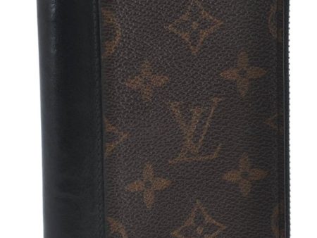 Authentic Louis Vuitton Monogram Macassar Zippy Wallet Vertical M60109 LV 6866E For Sale