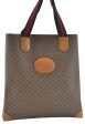 Auth GUCCI Web SherryLine Micro GG PVC Leather Shoulder Tote Bag Brown J2573 Cheap