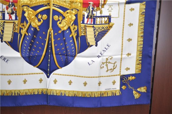 Auth HERMES Carre 90 Scarf  VUE DU CARROSSE DE LA GALERE LA  Silk Navy J5436 Online Hot Sale