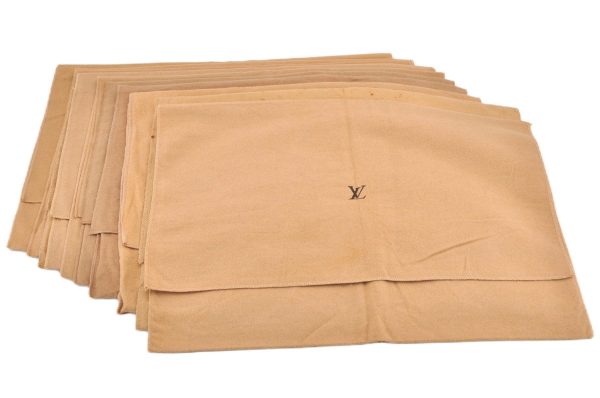 Authentic Louis Vuitton Dust Bag 10 Set Cotton Beige 17.9x14.4x0.2 LV 9872F For Discount