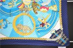 Authentic HERMES Pleats Scarf  circus  Silk Navy 7225E Cheap