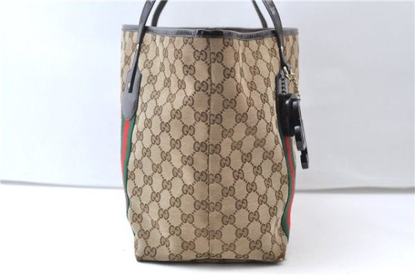 Auth GUCCI Jolie Web Sherry Line Tote Bag GG Canvas Enamel 211970 Brown 6644E Cheap