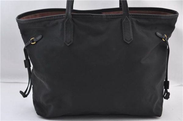 Authentic PRADA Vintage Nylon Tessuto Leather Shoulder Tote Bag Black 2730F For Discount