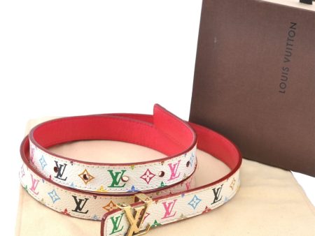 Louis Vuitton Monogram Multicolor Ceinture Initial 85cm 33.5  White Box 2995E on Sale