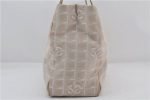 Authentic CHANEL New Travel Line Shoulder Tote Bag Nylon Leather Beige 3017E Hot on Sale