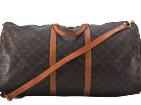 Authentic Louis Vuitton Monogram Keepall Bandouliere 60 M41412 Boston Bag 9542E on Sale