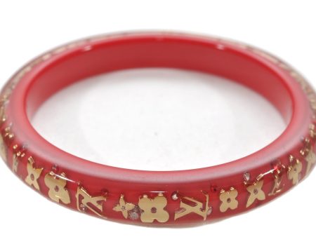 Authentic Louis Vuitton Uncle John TPM Bangle Bracelet Red LV 9611E For Cheap