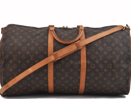 Authentic Louis Vuitton Monogram Keepall Bandouliere 60 M41412 Boston Bag 1695F Supply