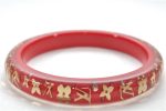 Authentic Louis Vuitton Uncle John TPM Bangle Bracelet Red LV 9611E For Cheap