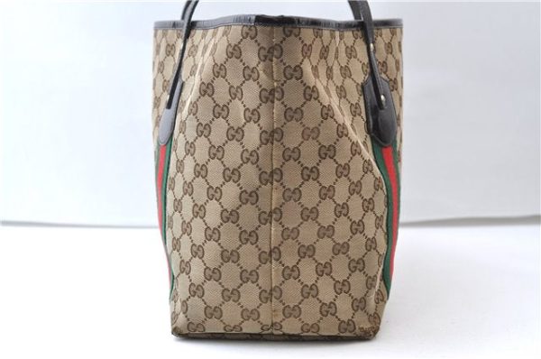 Auth GUCCI Jolie Web Sherry Line Tote Bag GG Canvas Enamel 211970 Brown 6644E Cheap