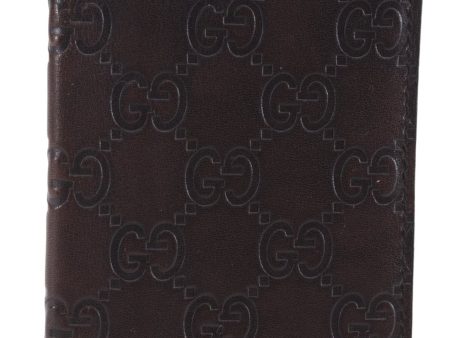 Authentic GUCCI Guccissima Card Case GG Leather 146230 Brown 3966E Fashion