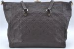 Auth Louis Vuitton Monogram Empreinte Lumineuse PM Tote Bag M94170 Brown J6360 Sale