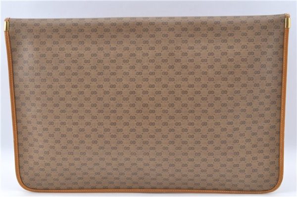 Authentic GUCCI Micro GG PVC Leather Documents Case Purse Brown J2662 Online