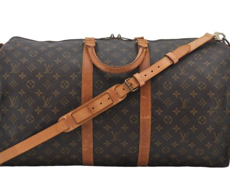 Authentic Louis Vuitton Monogram Keepall Bandouliere 55 M41414 Boston Bag 7667E Supply