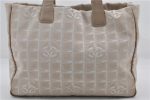 Authentic CHANEL New Travel Line Shoulder Tote Bag Nylon Leather Beige 3017E Hot on Sale