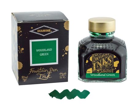 Diamine Woodland Green Ink Bottle - 80ml For Sale