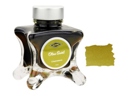 Diamine Inkvent Chameleon Ink Bottle, Olive Swirl - 50ml Supply