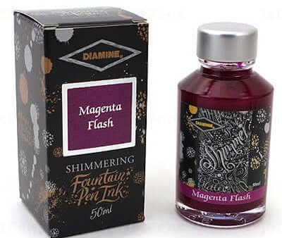 Diamine Shimmer Ink Bottle, Magenta Flash - 50ml Online now