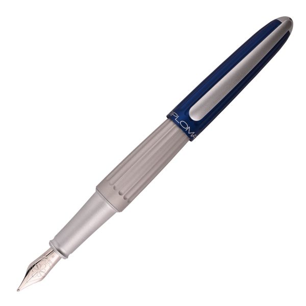 Diplomat Aero 14K Gold Fountain Pen - Blue Silver Online