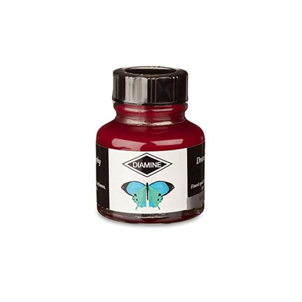 Diamine Calligraphy & Drawing Acrylic Ink Bottle, Ruby - 30ml For Sale