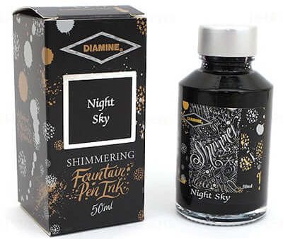 Diamine Shimmer Ink Bottle, Night Sky - 50ml Supply